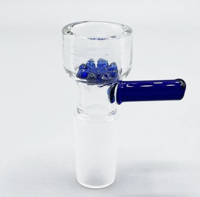 2P 14mm Male Glass Slide Bowl With Snowflake Screen Head Piece For Glass Bong*=*