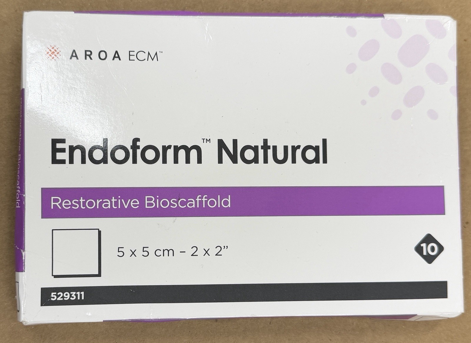 Endoform Natural Restorative Bioscaffold 2" x 2" (529311) Box of 10