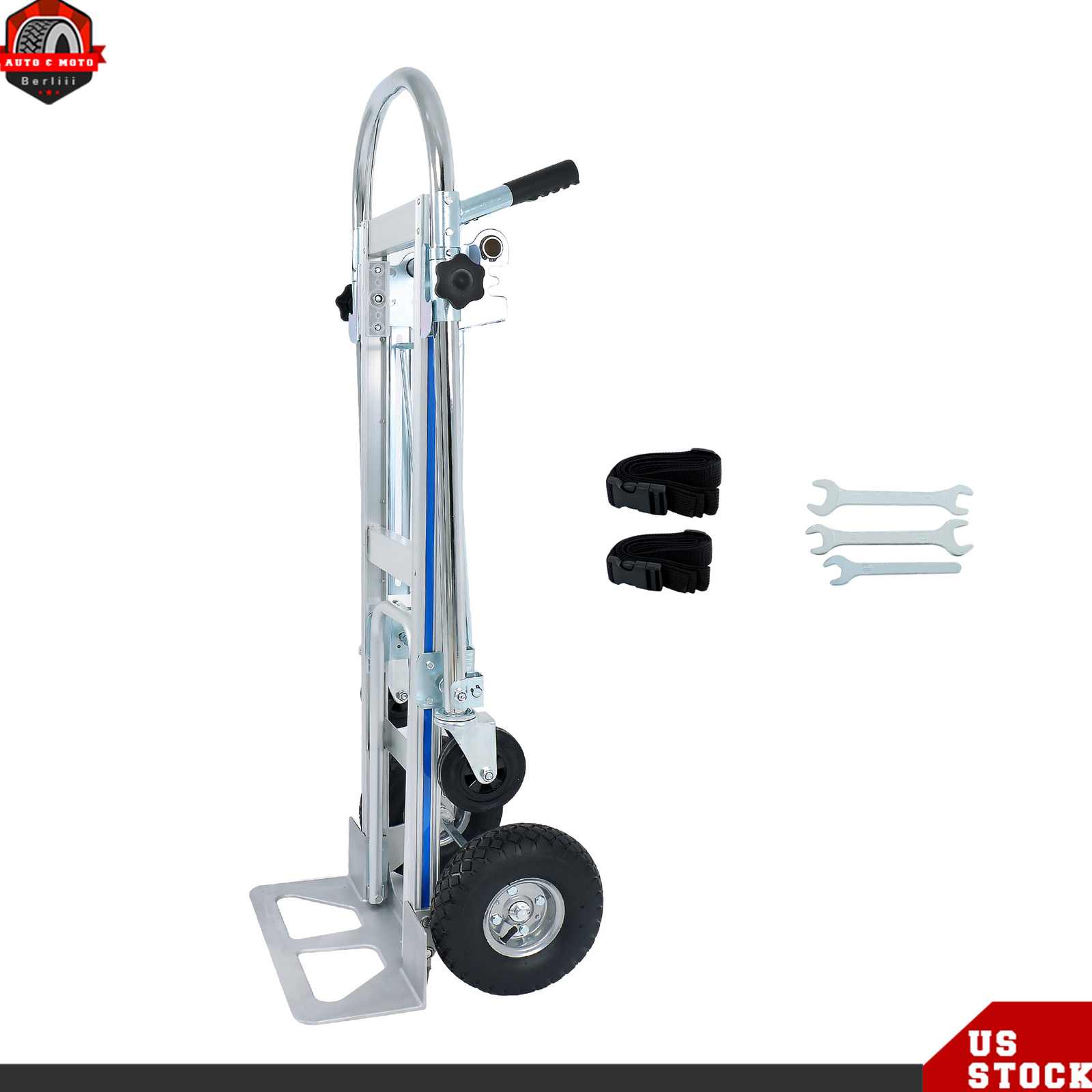 1000 Lbs Capacity Aluminum Convertible Hand Truck 4-in-1 Heavy Duty Dolly Cart