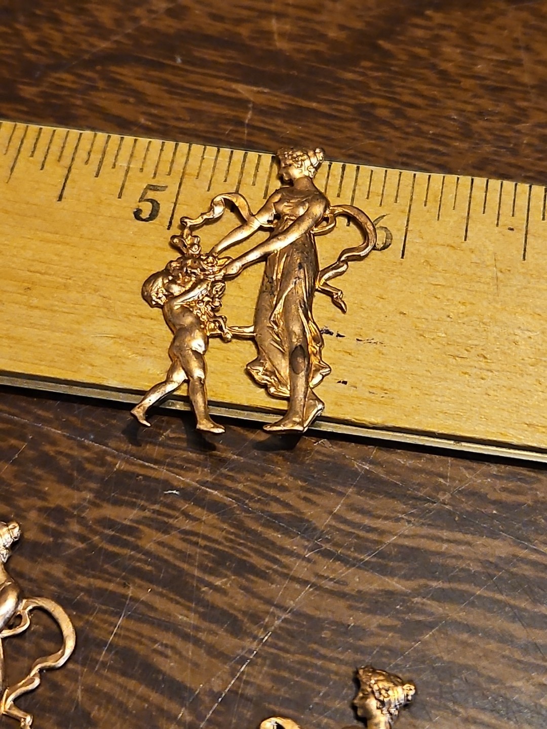 Lot Of 10 Angels Dancing France Vintage 60s Brass Stampings Findings Jewelry