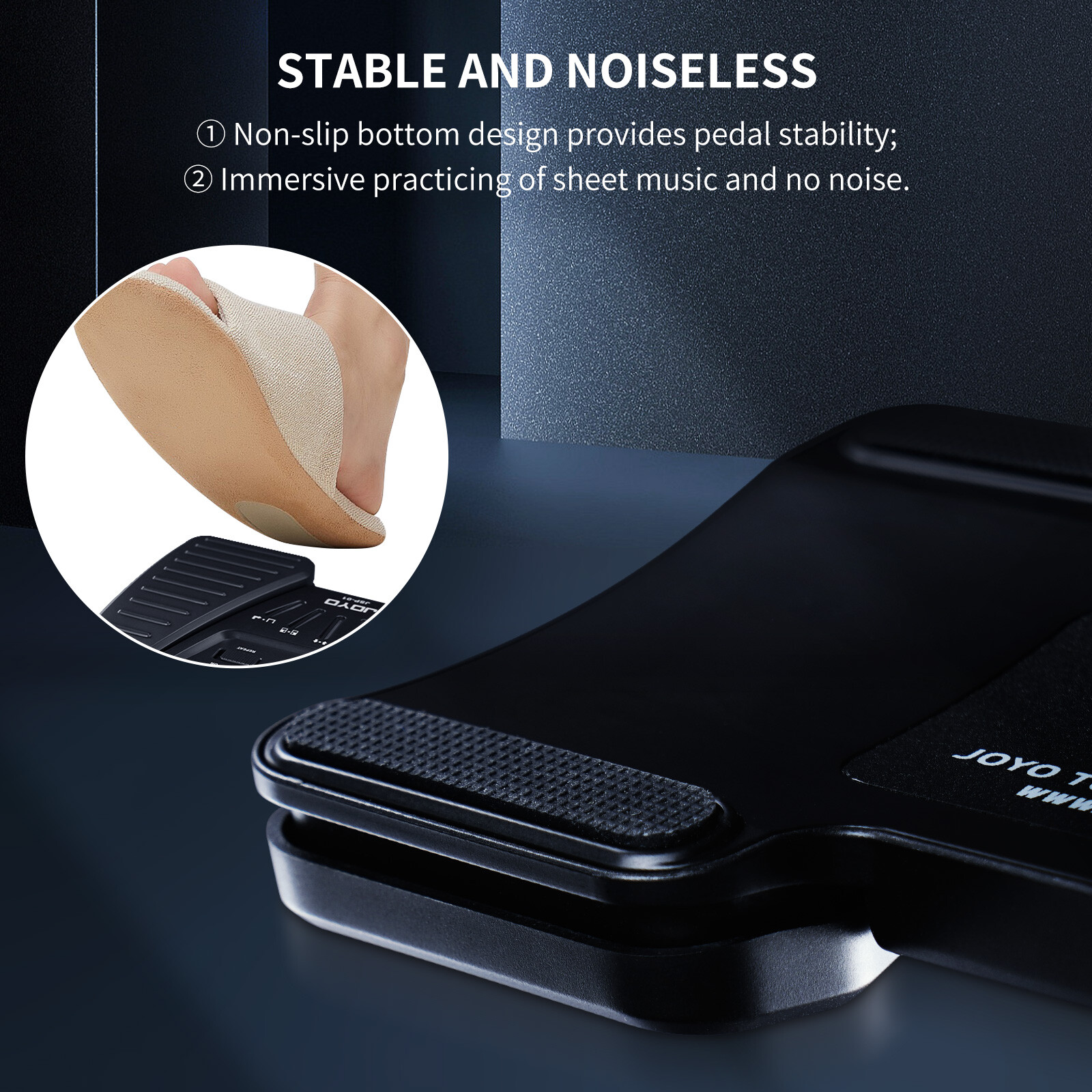 JOYO Wireless Page Turner Pedal Rechargeable Bluetooth Foot Pedal iPad Tablet