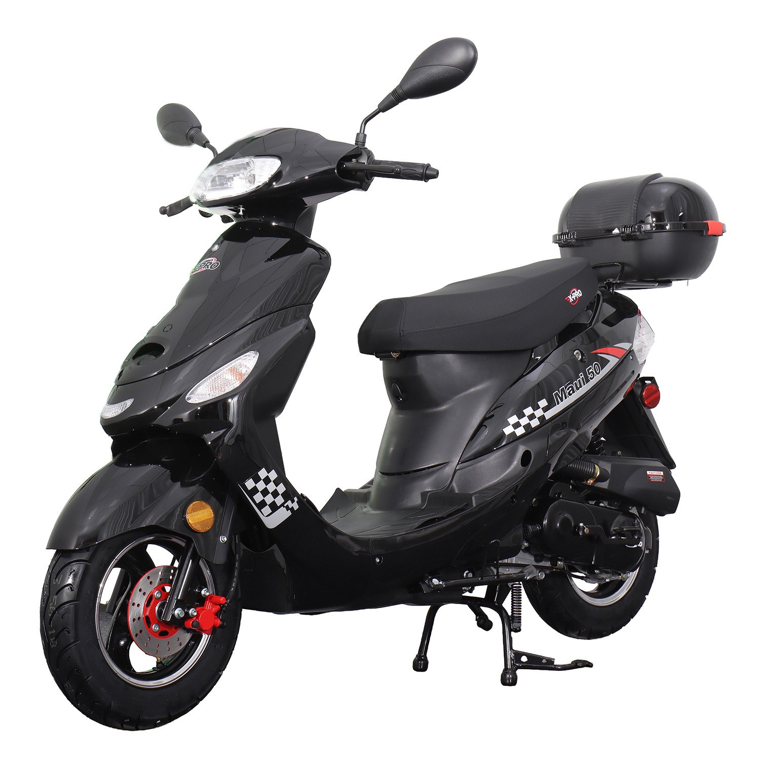 X-PRO Maui 50cc Moped Scooter with 10" Aluminum Wheels Rear Trunk Electric Start