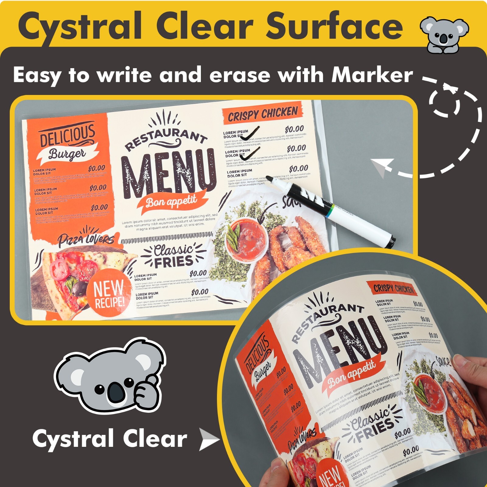 200 Pack 3 mil KOALA Thermal Laminating Pouches Sheets 11.5'' X 9" Letter Size