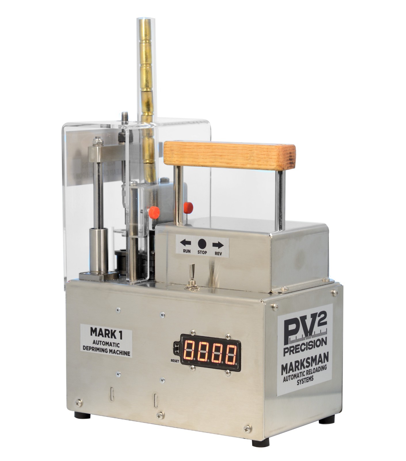 ADM Automatic Depriming Machine: removes Primers from Spent Brass before Reload