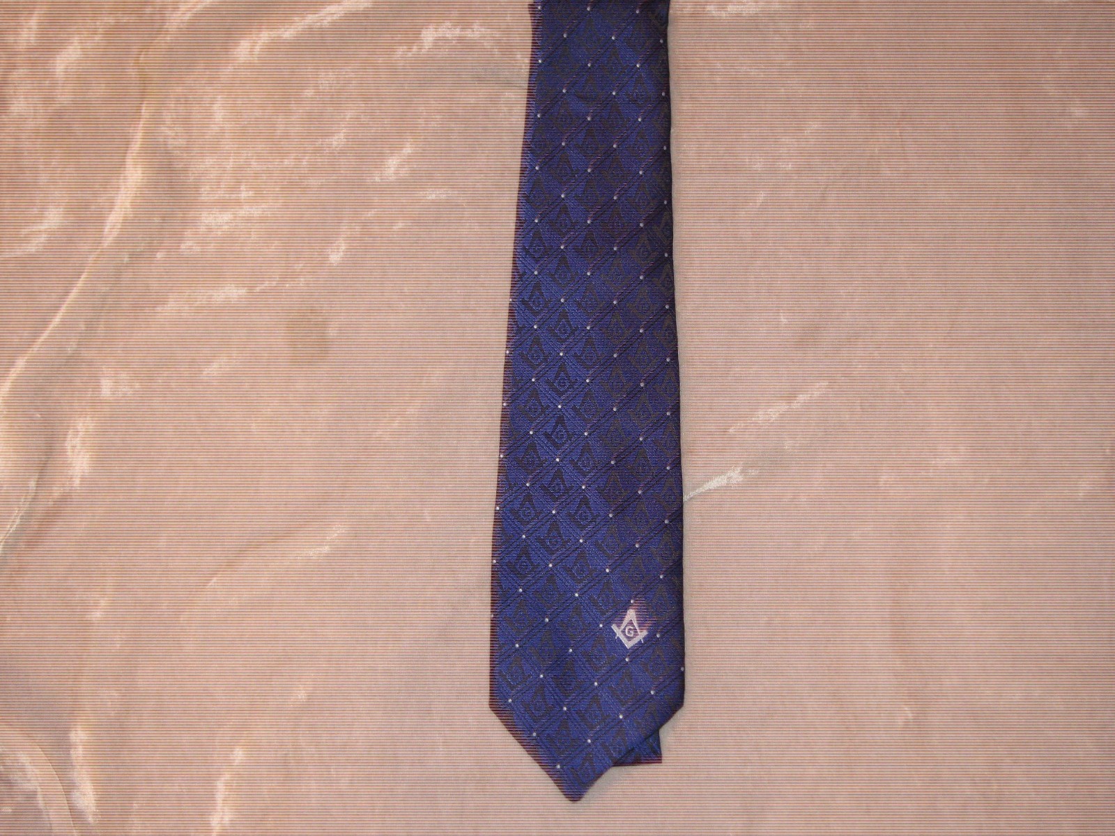 Square Compass Masonic Necktie Diamond Fraternity Freemason Blue Lodge NEW!