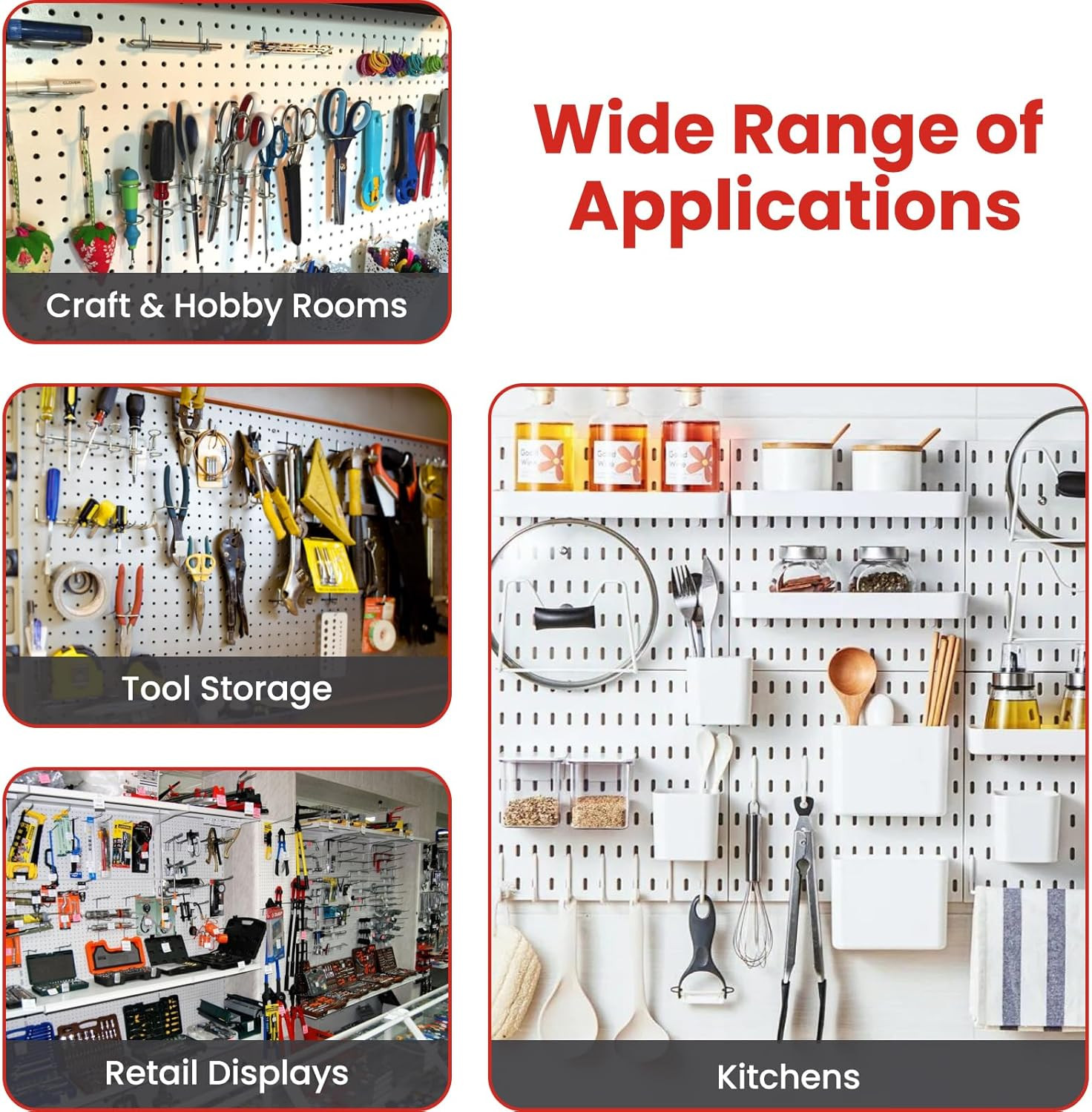 100Pcs Pegboard Hook Locks, Peg Board Locks Stoppers Fit for 1/4 Inch Peg Board