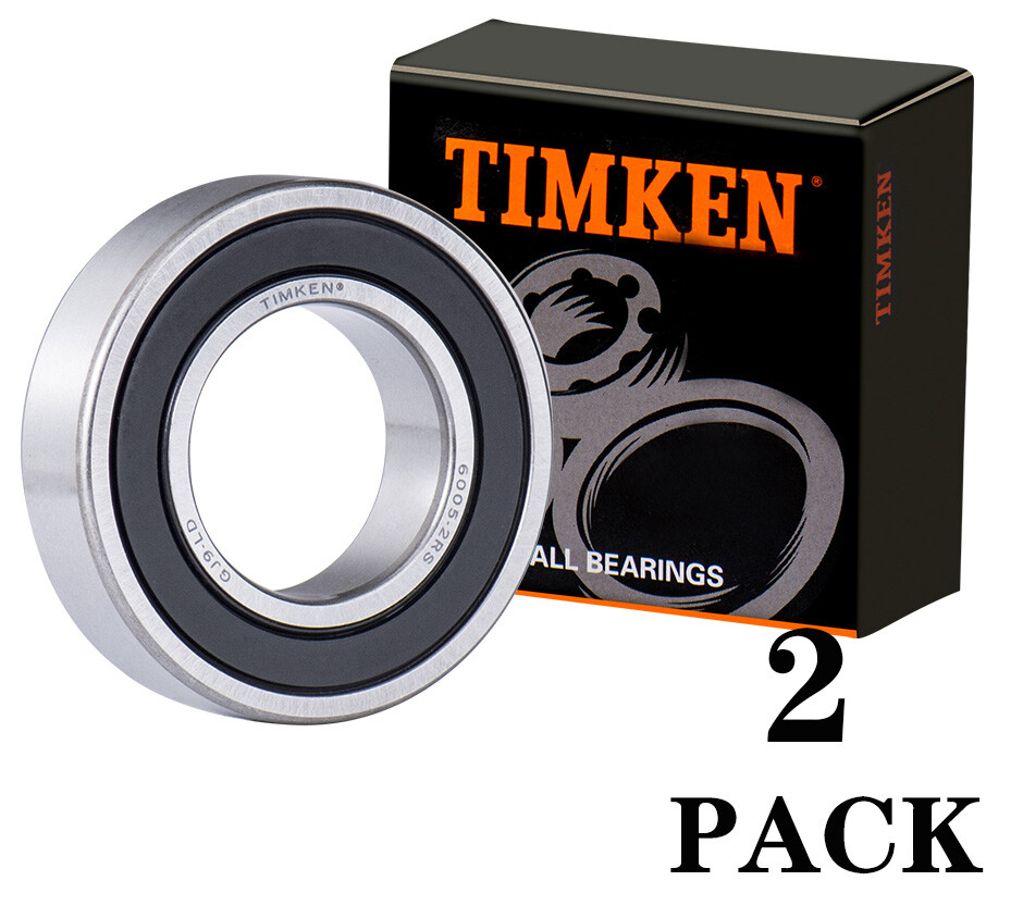 2PACK 6005-2RS TIMKEN Brand 25X47X12MM Double Rubber Seal Ball Bearings 6005RS