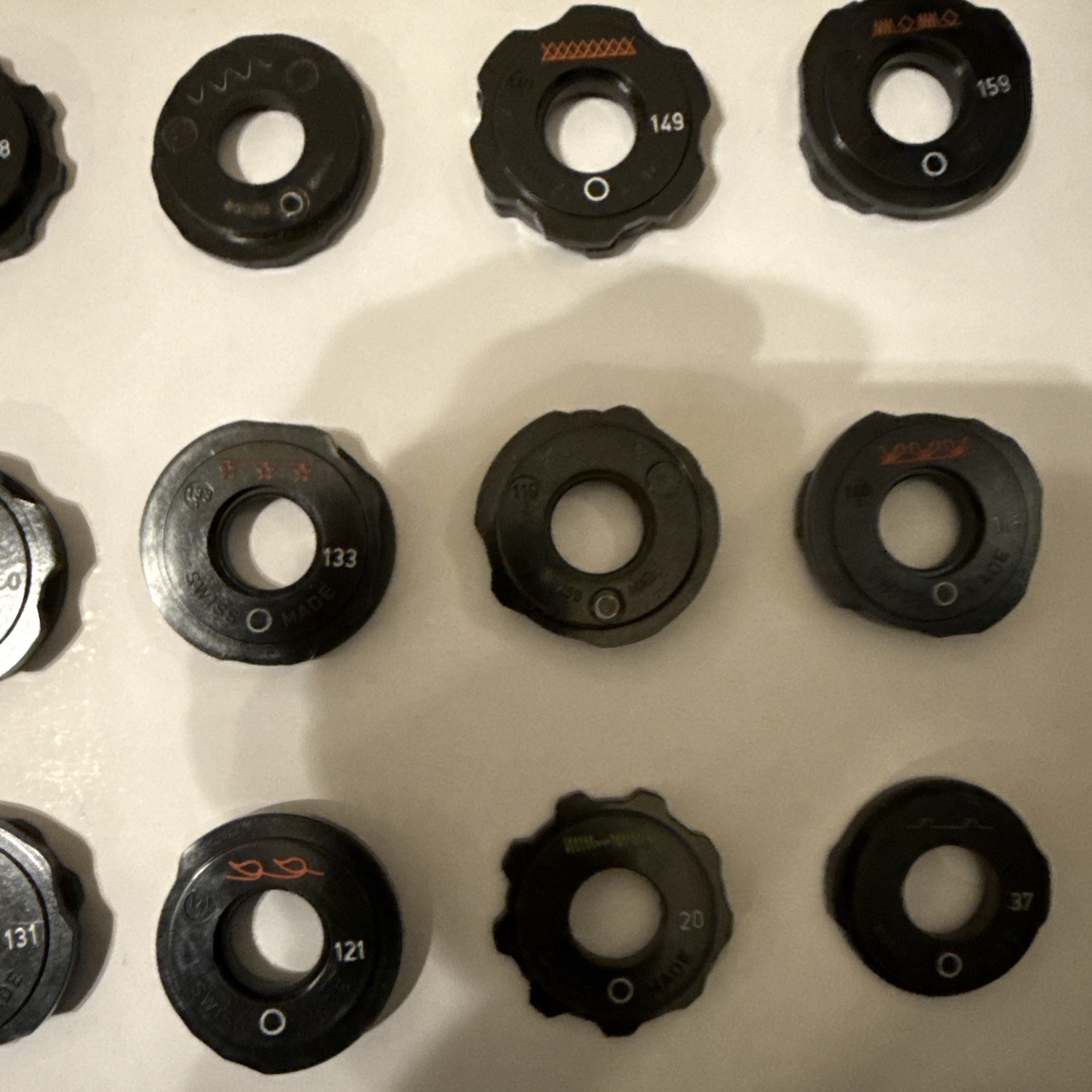 15 Vintage Elna SUPERMATIC Swiss Made Sewing Stitch Pattern Disc Cams