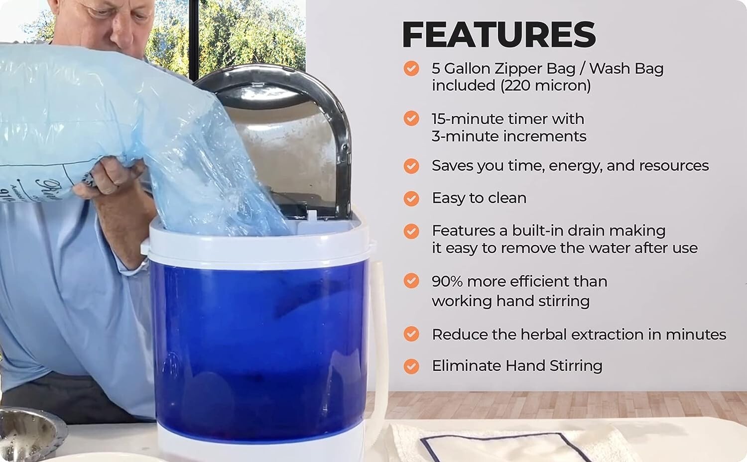 BUBBLEBAGDUDE Bubble Machine 5 Gallon with 5 Bag Kit Bubble Hash Bags Extractor