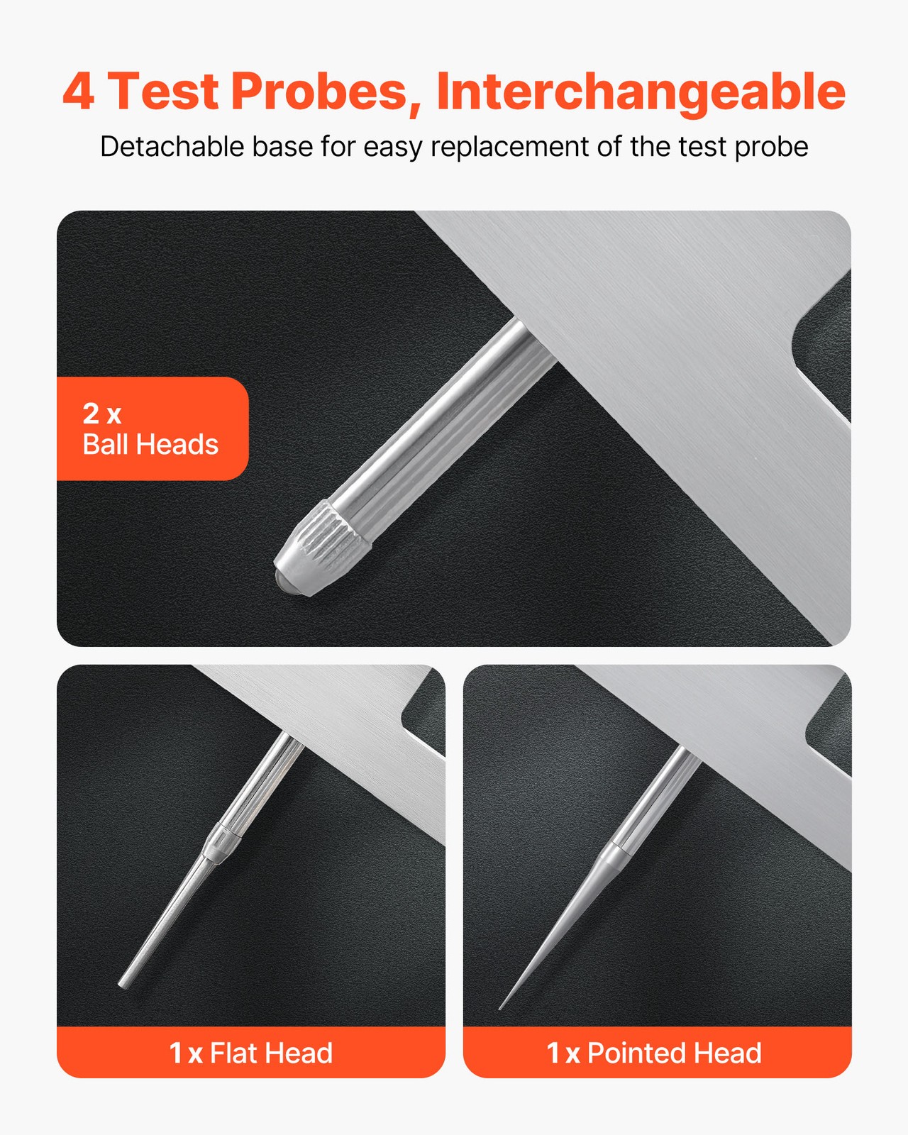 VEVOR Depth Gauge Micrometer 0-22in Range with 4 Anvils and 6 Rods Precision