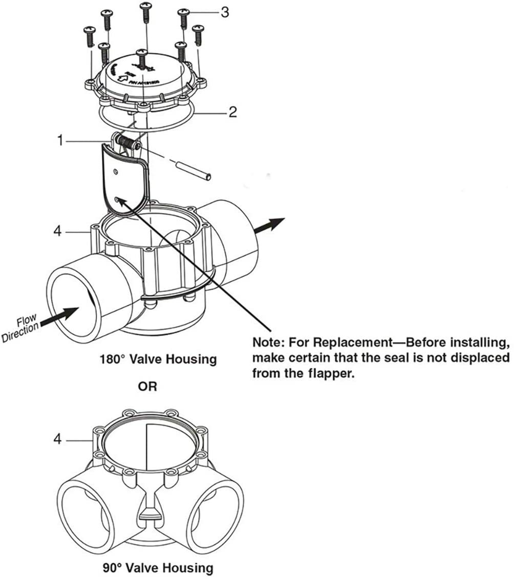 Check Valve Cover w/ Flapper 7056 For Jandy 7235, 7236, 7305, 7511, 7512 Valves