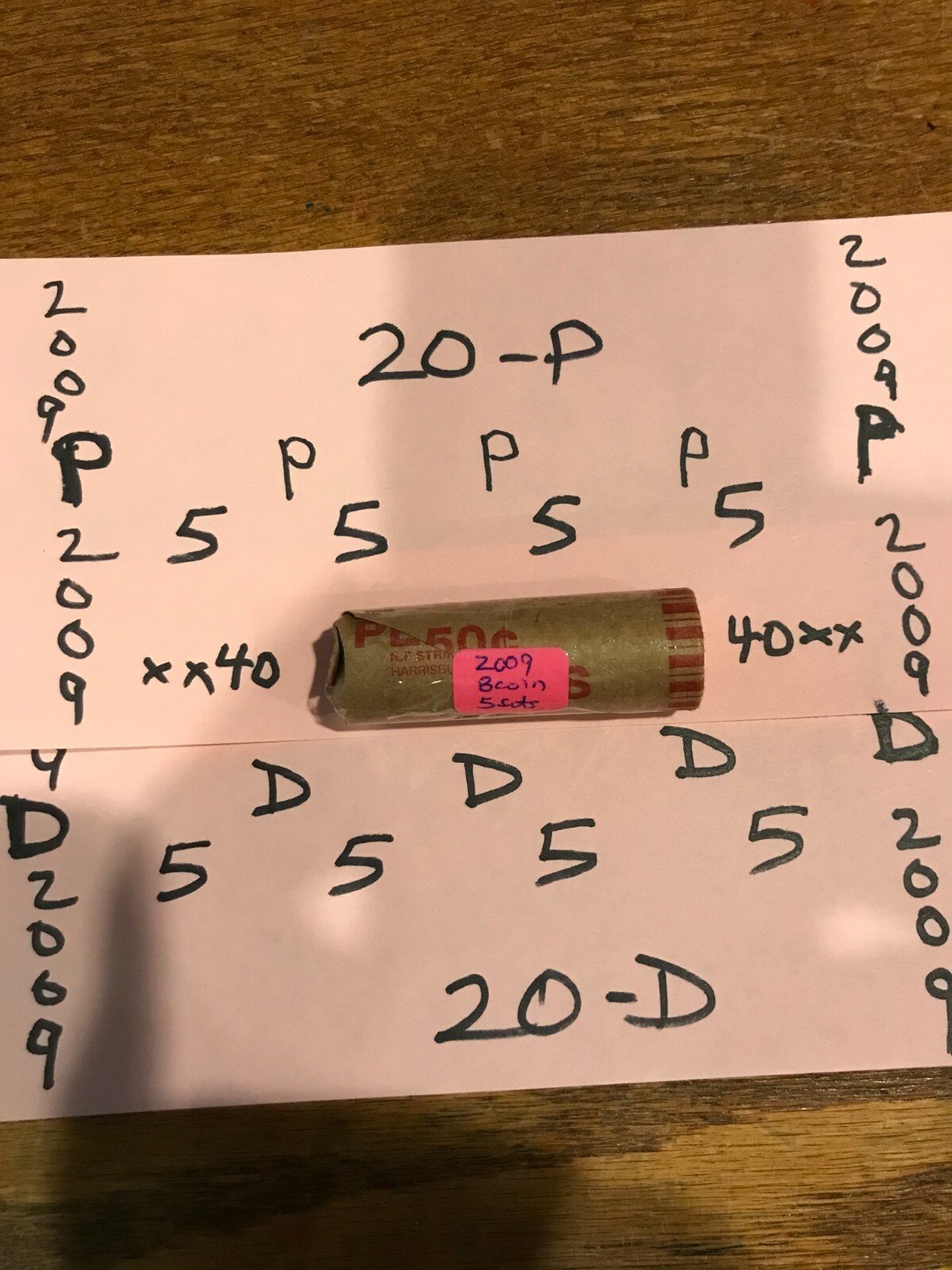 (5) Complete 8 pc Set Lincoln 2009 Cent Penny P&D 40 Coin UNC Bicentennial roll