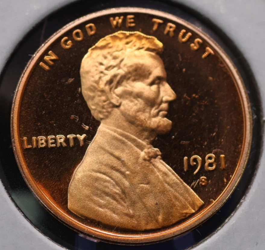1981-S Cameo Proof Uncirculated Lincoln Memorial cent. Type 1.