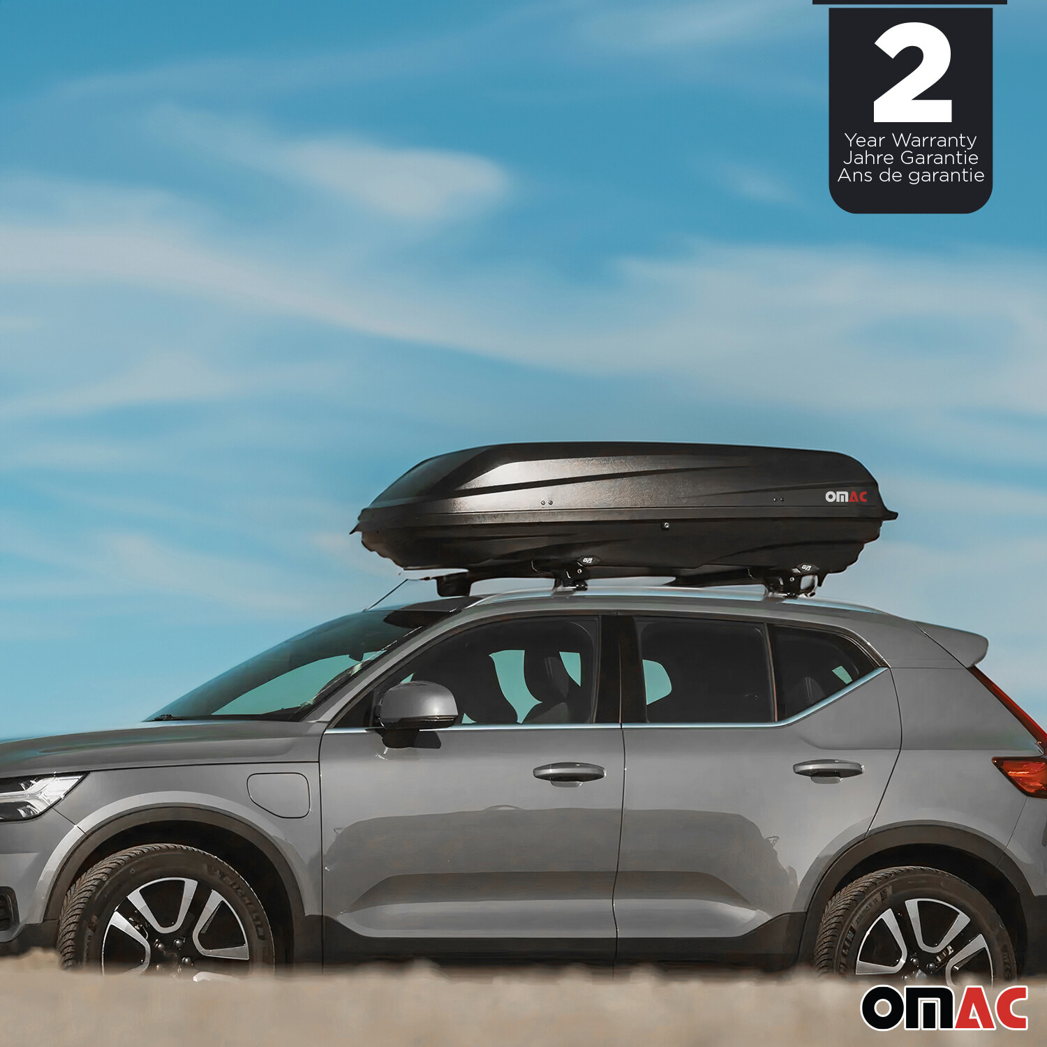 OMAC Car Rooftop Cargo Box Carrier Dual-Side Opening Luggage Storage 7.7 Cubic