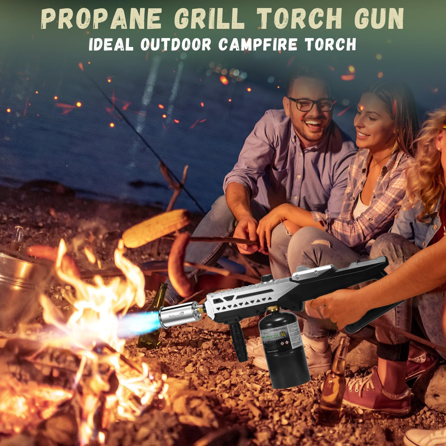 Powerful Propane Torch Gun Flamethrower with Adjustable Flame 800000BTU Blow