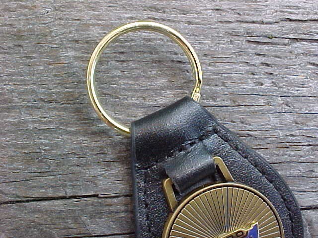 1950s 1960s FORD FAIRLANE CREST GOLD LEATHER KEY FOB NOS CUSTOM-MADE HI-QUALITY