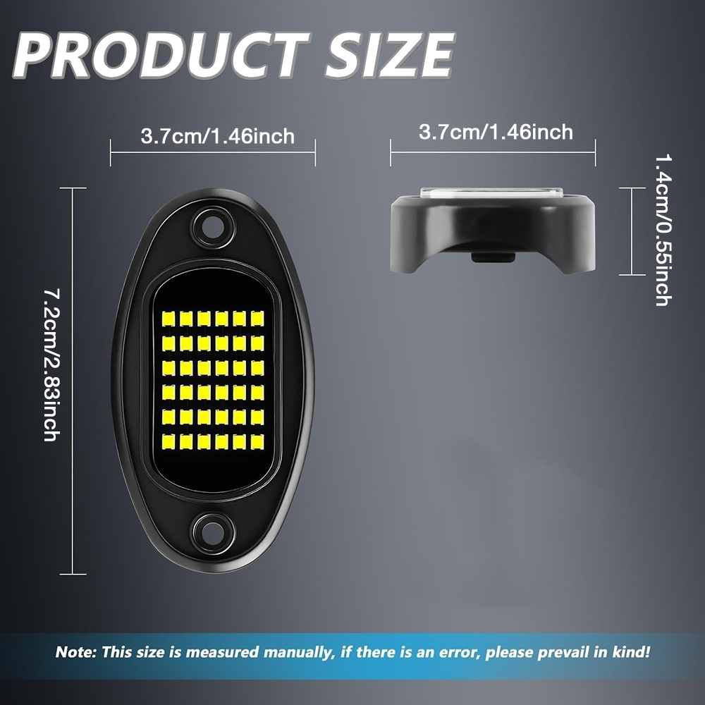 8 x Pure White LED Rock Lights Underbody Glow Lamp for Offroad SUV Pickup Truck