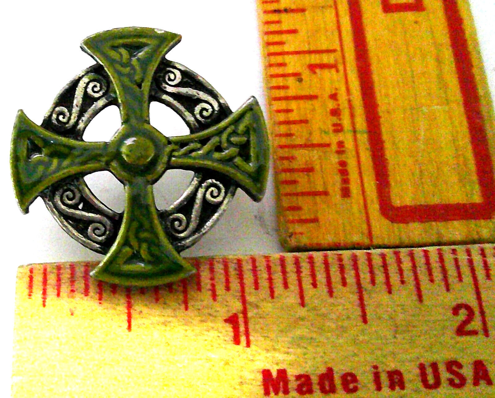 Celtic Cross pin vintage Goth collectible old Irish biker vest hat pinback