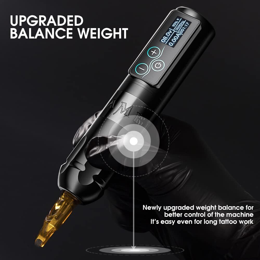 Wireless Tattoo Machine Rotary Pen 2400mAh Battery Brushless Motor Touch Screen