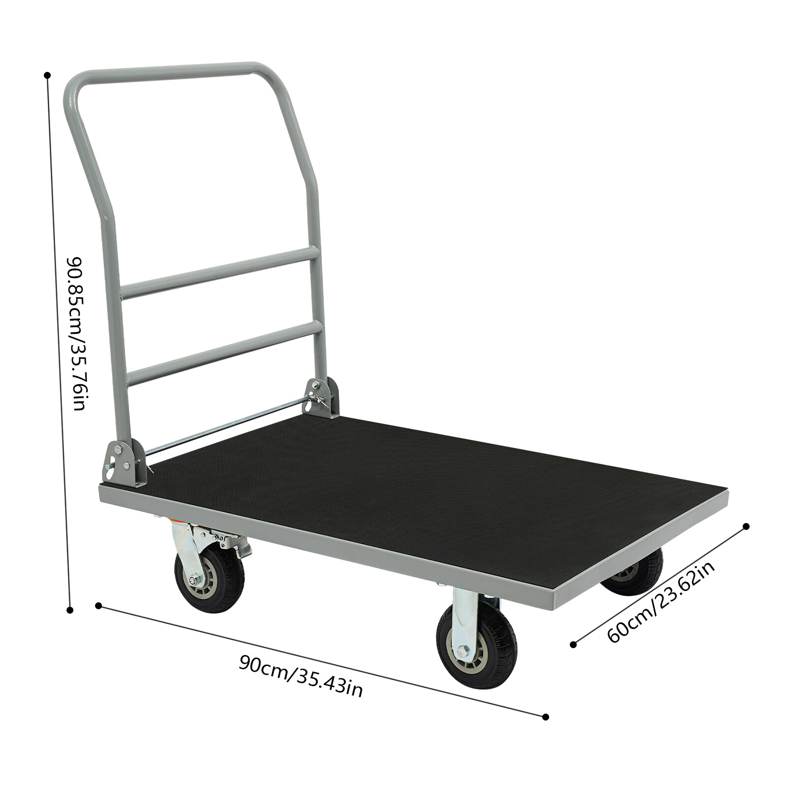 Platform Truck Cart Dolly Foldable Cart Heavy Duty Push Trolley 998kg/2200lbs
