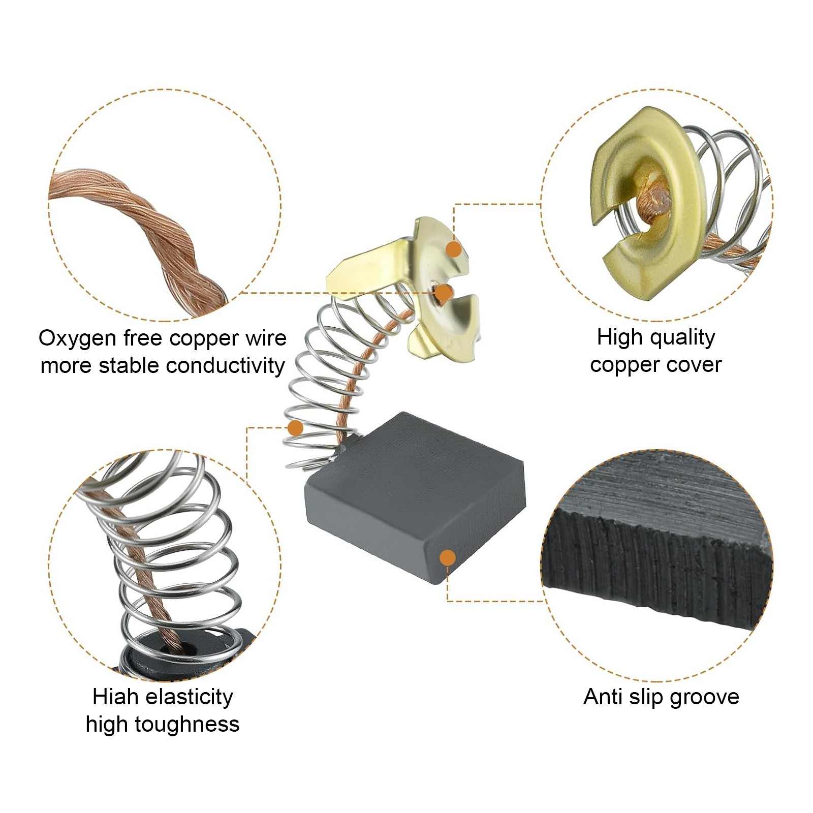 105x 15 Sizes Electric Carbon Brush Set Replacement for Drill Grinder Saw Motors