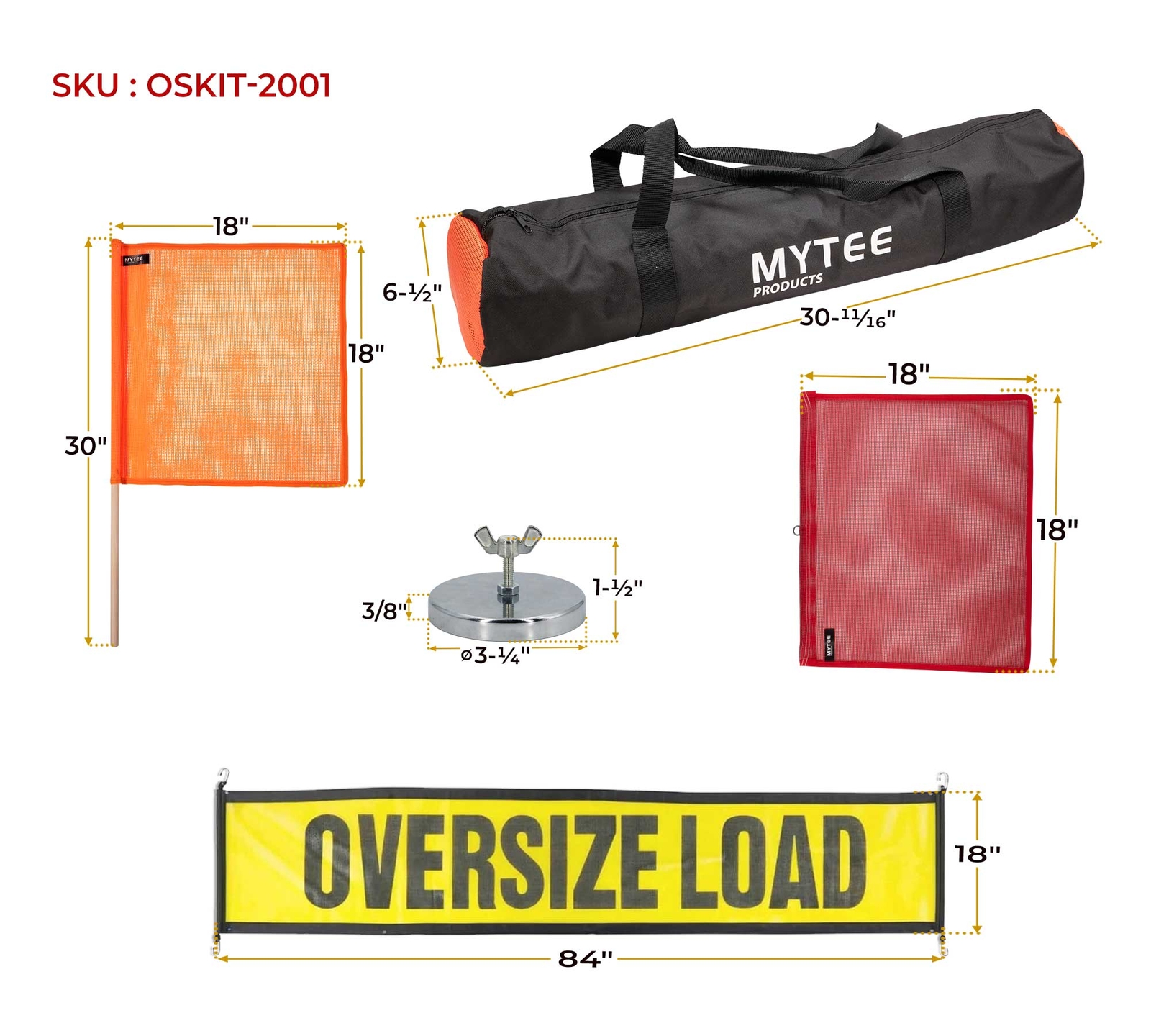 15Pcs Oversized Load Sign Kit for Construction, Road Traffic, Pedestrian Signs