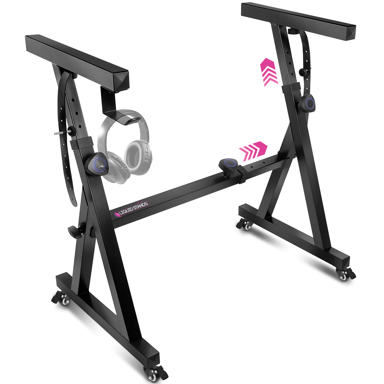 Z-Style Keyboard Stand w/ Wheels – Adjustable Heavy-Duty for 54–88 Key Pianos