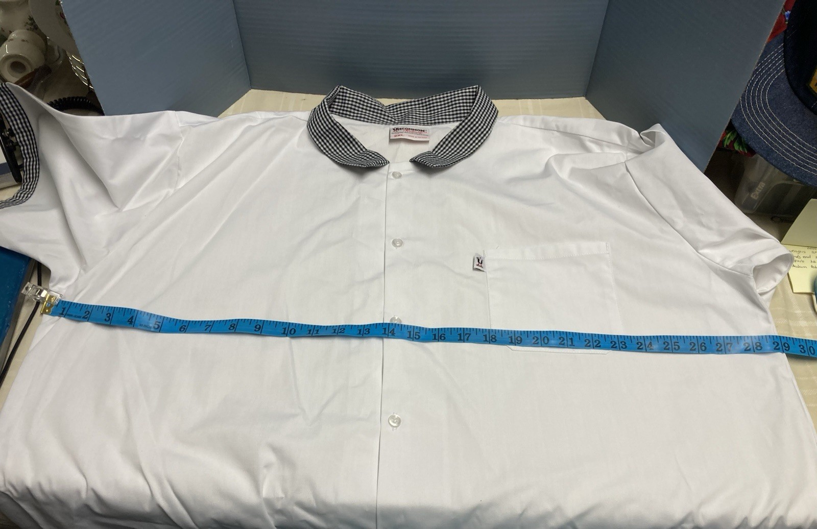 Uncommon Threads Kitchen Chef Shirt White With Black & White Collar/Cuff 2XL