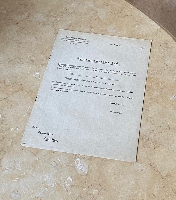 WW2 GERMAN PROTECTION SQUADRON + SECURITY SERVICE of DUTCH OCC. TERR. FORM 1944