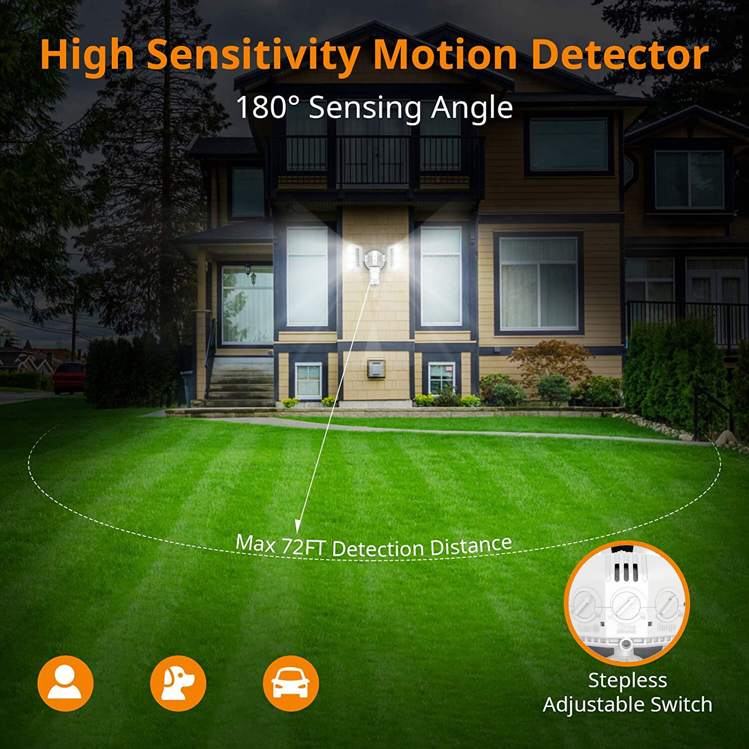 10000LM Outdoor Safety Motion Sensor LED Security Light Wall Mounted