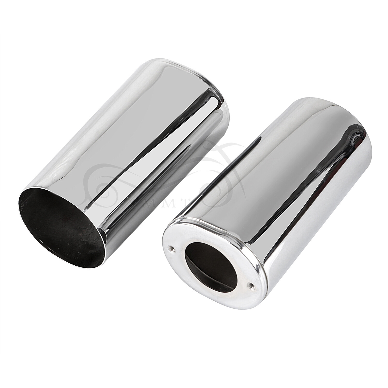 Chrome Fork Boot Slider Cover Cow Bells For Harley Street Glide Road King FLHR