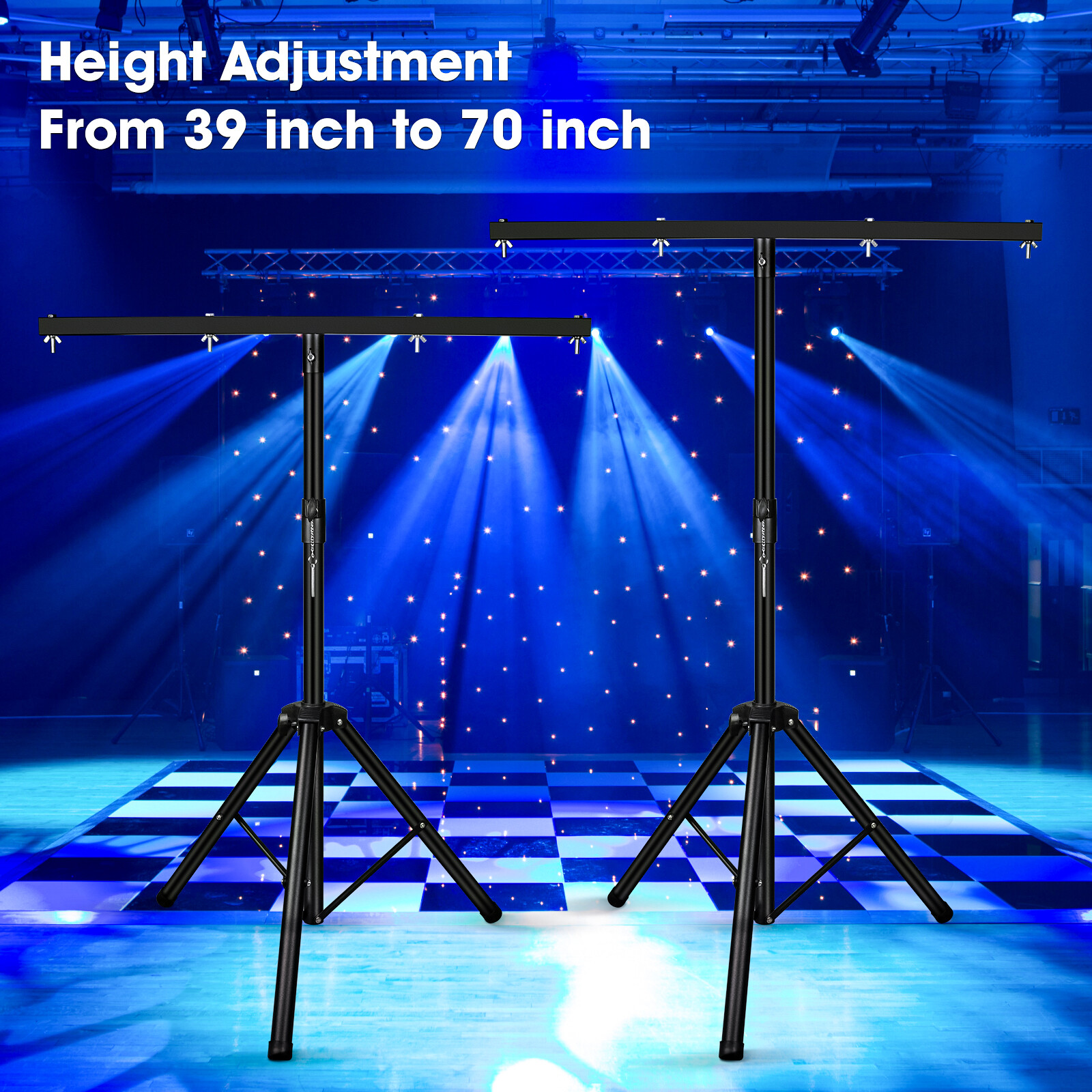 Pro Audio Universal Par Can Light Tripod Stand & T Bar Show DJ Disco Light Stand