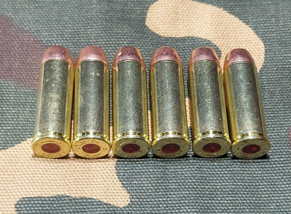 45 LONG COLT SNAP CAPS SET OF 6, BRASS AND FMJ, REAL WEIGHT!!! 45LC 45 COLT