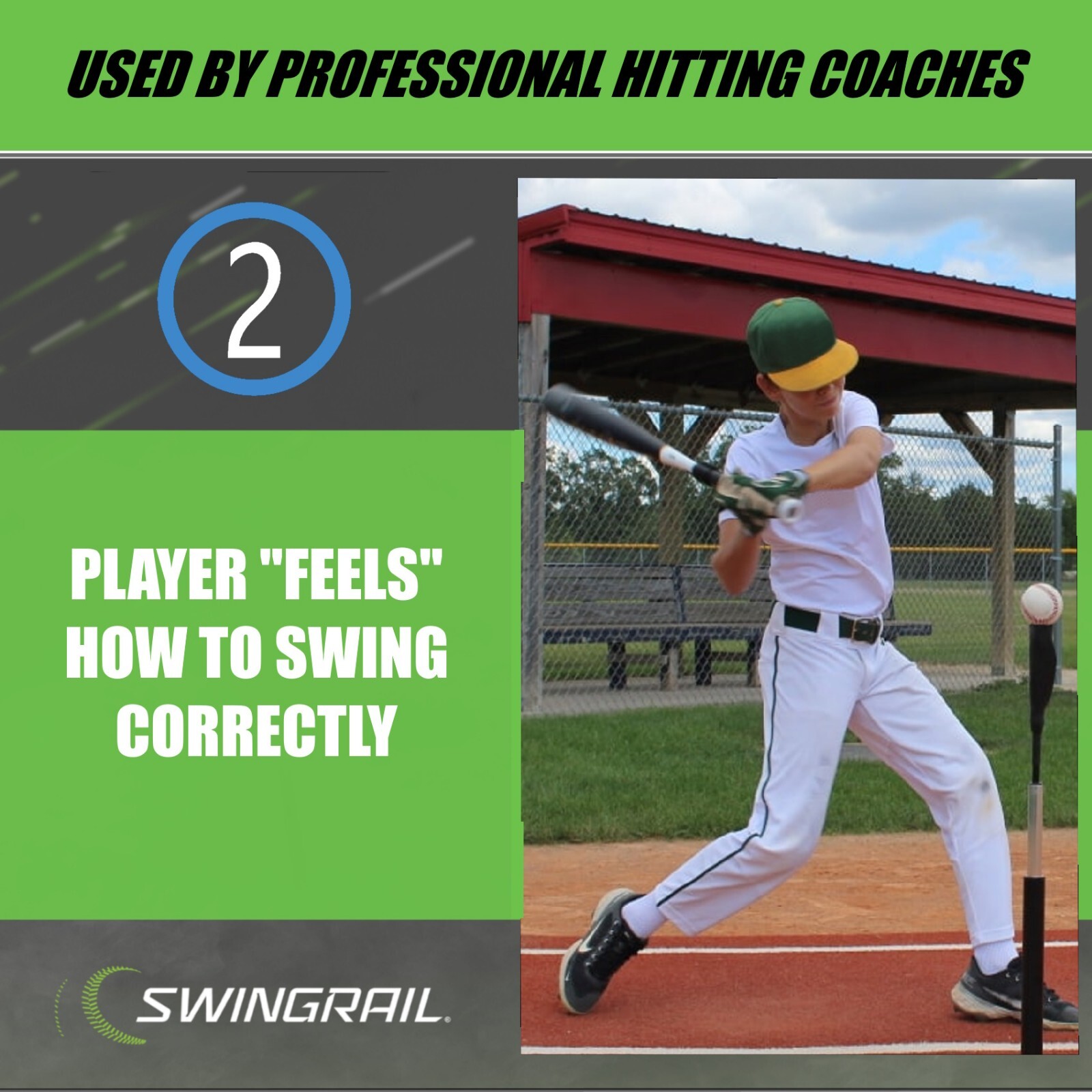 SWINGRAIL Baseball & Softball Swing Trainer - Batting Hitting Aid by SWINGRAIL