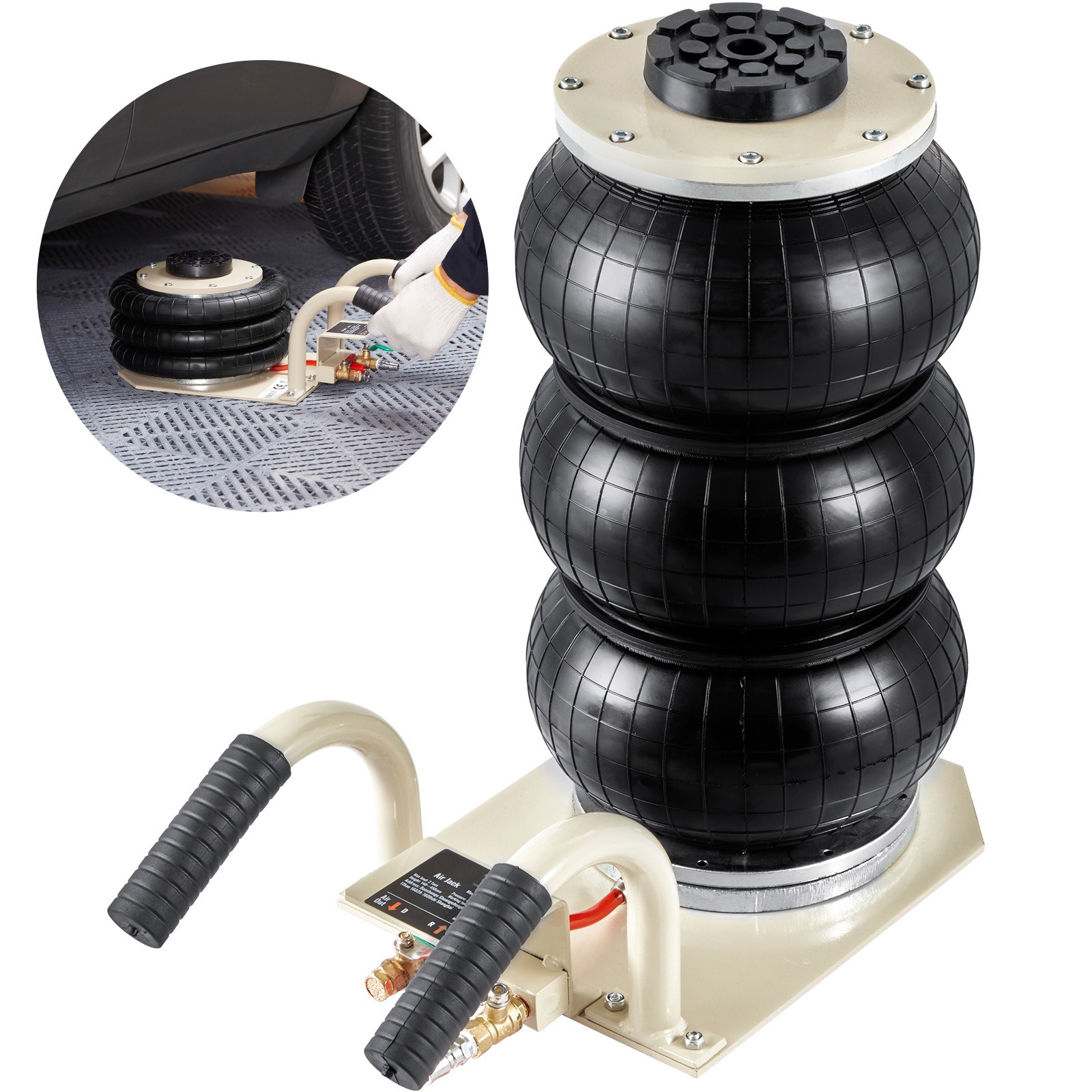 Triple Bag Air Jack 3 Ton/6600 lbs Pneumatic Air Bag Jack for Car SUV Lifting