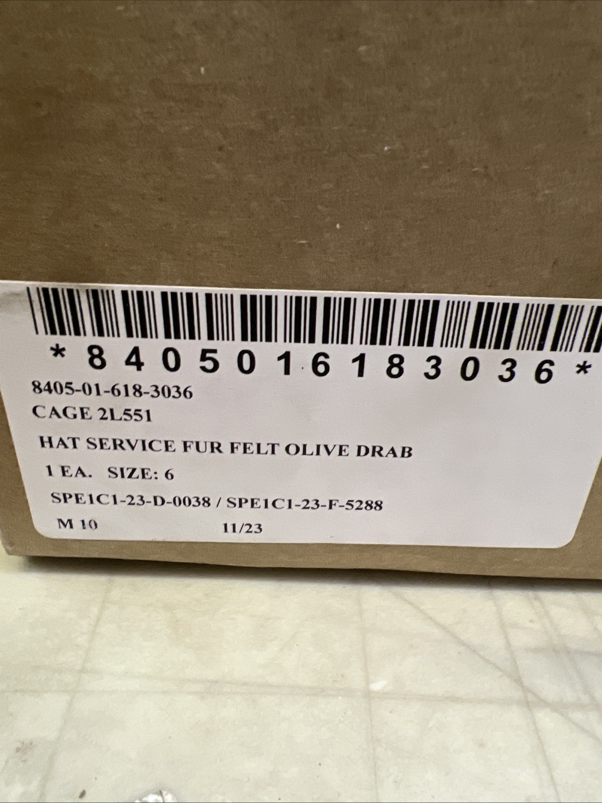 Army Drill Instructor Sergeant Campaign Military Hat Stratton 6 USGI NEW OD XS