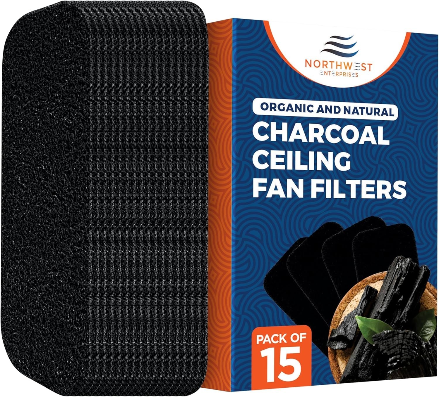 Ceiling Fan Filters - Charcoal Ceiling Fan Filters for Blades - 15 pack