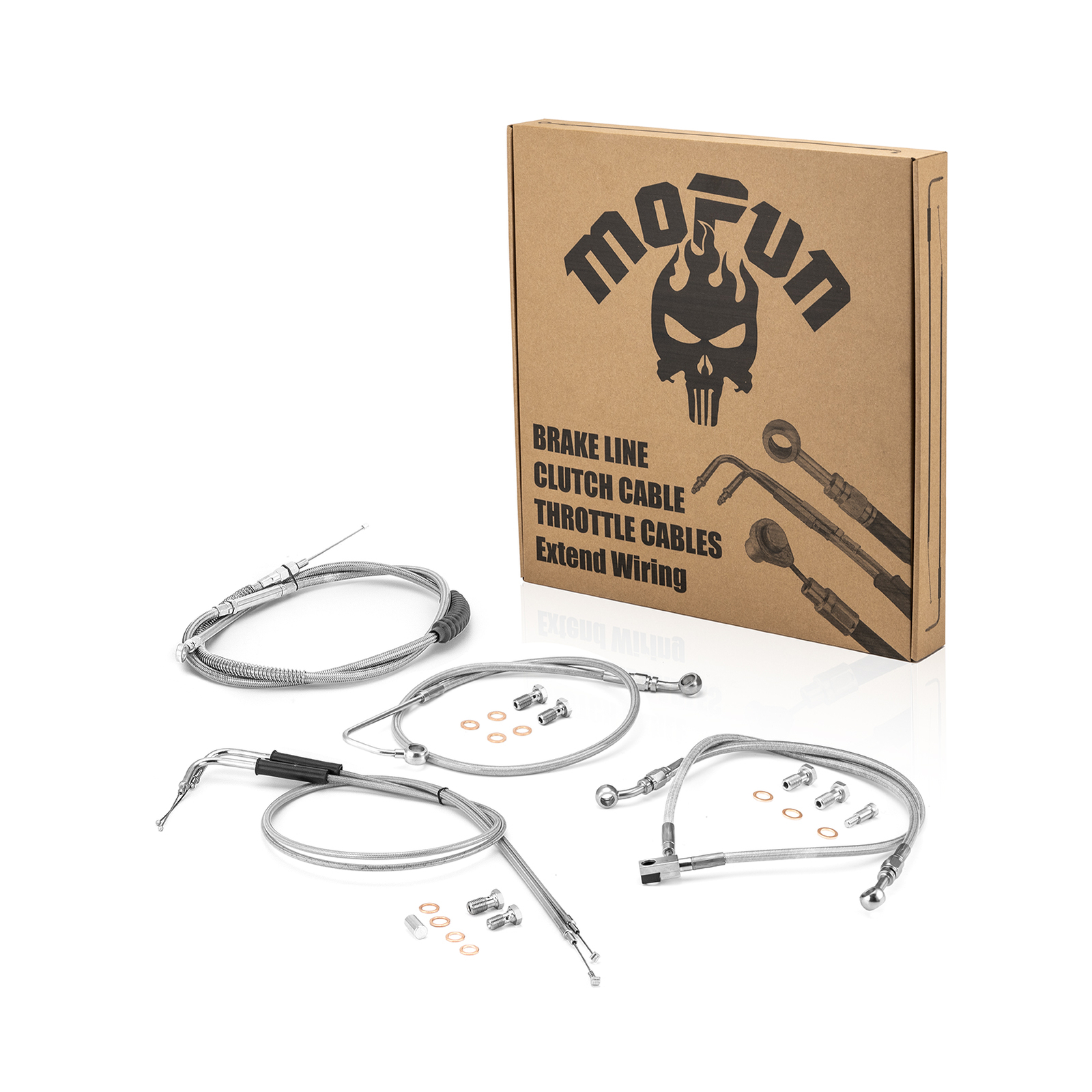 MOFUN 14" 16" Handlebar Brake/Clutch/Throttle Cable for Harley Deluxe 11-14 ABS