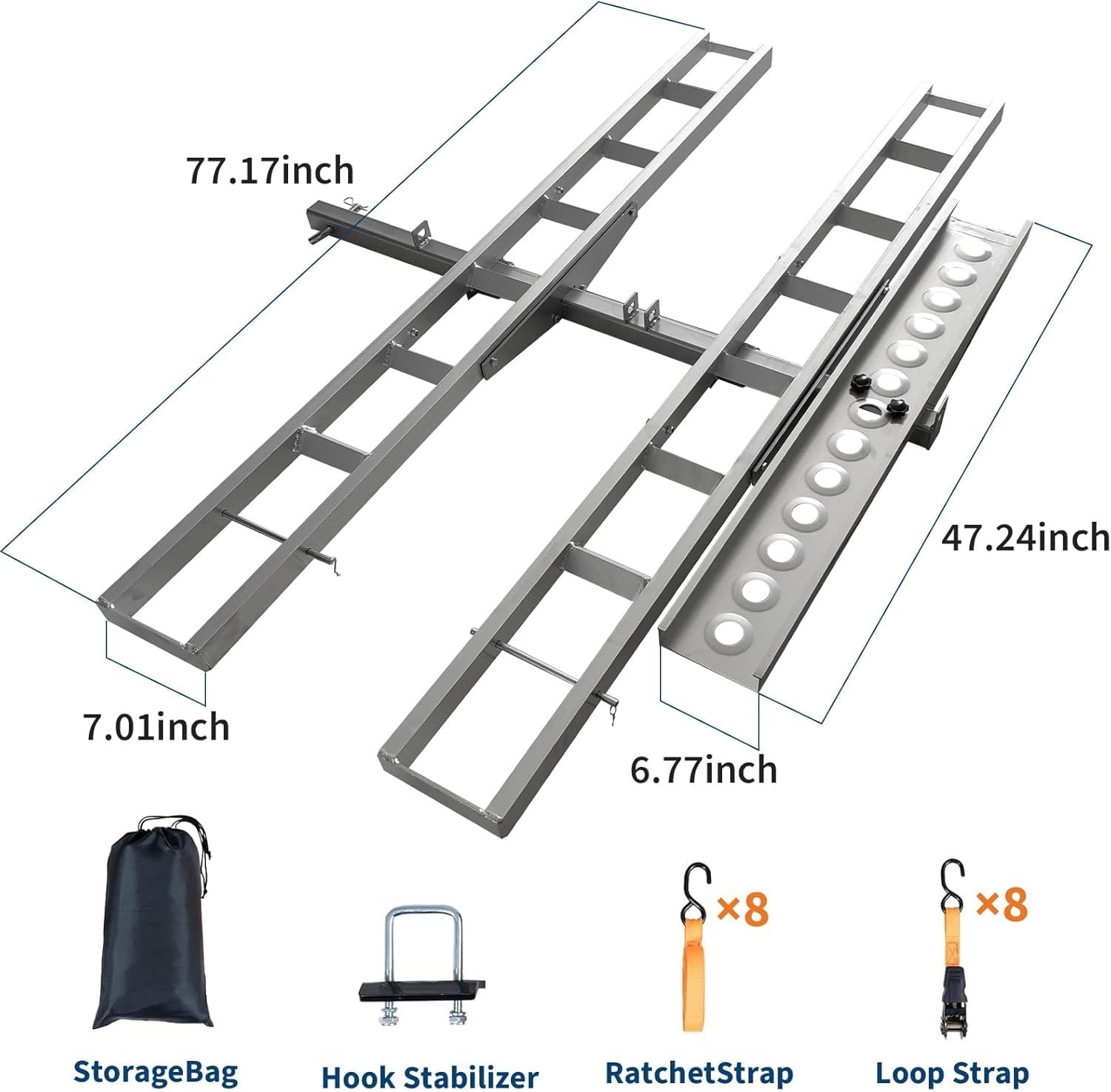 Dual Motorcycle Carrier Scooter Dirt Bike Hitch Mount 600LBS Rack Ramp Hauler us