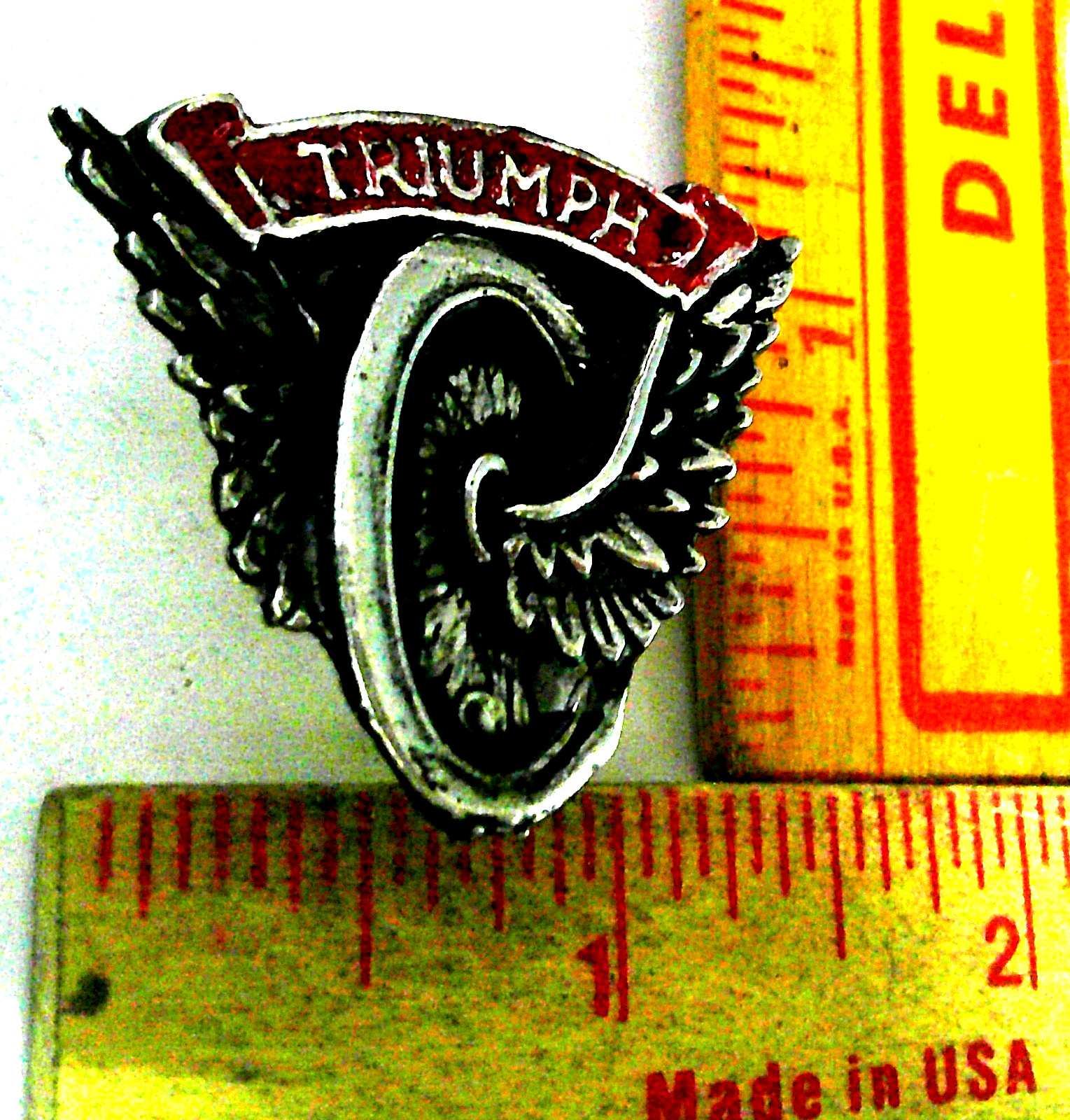 Triumph pin vintage collectible old British motorcycle pinback biker memorabilia
