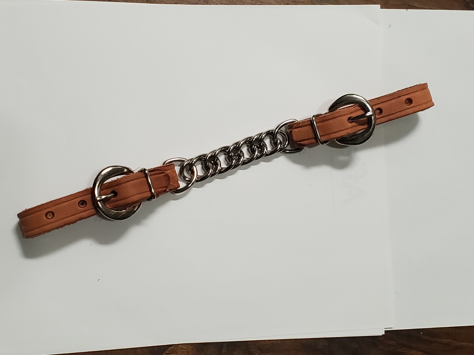 New Herman Oak Leather Curb Chains with Double & Twisted Chain.