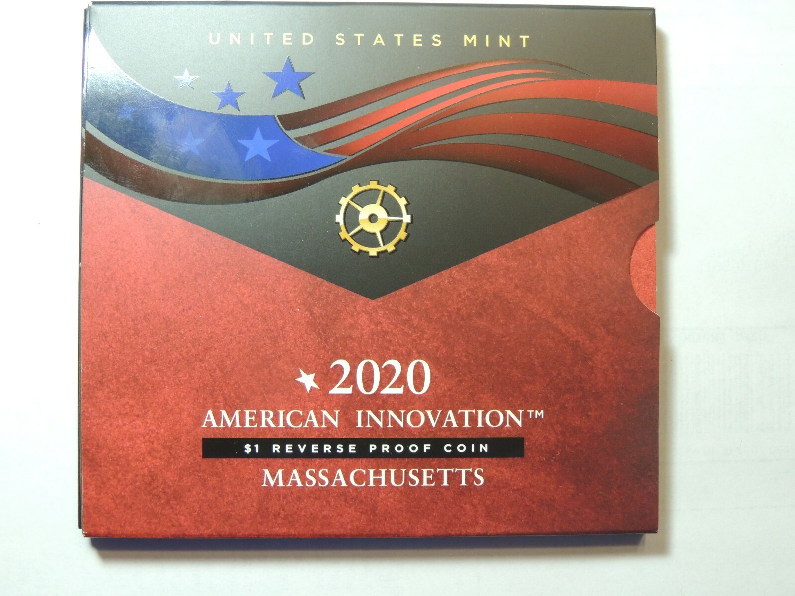 2020-S American Innovation Dollar Reverse Proof Coin Massachusetts $1