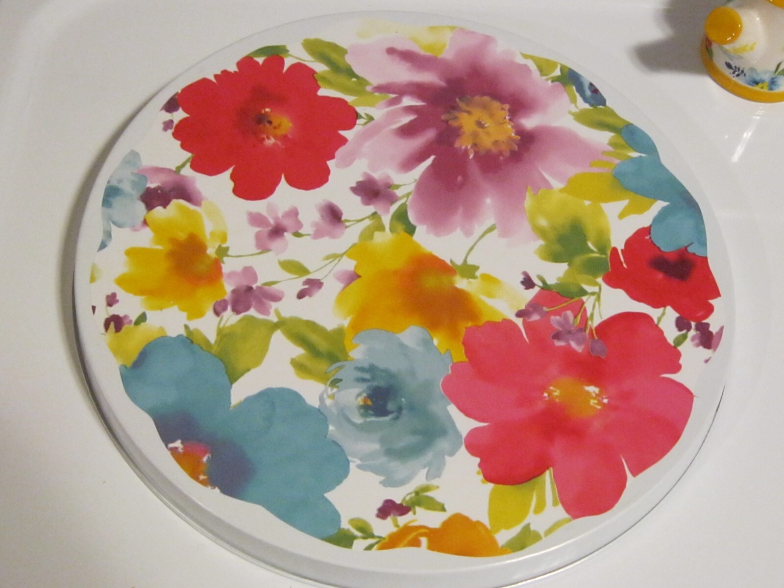 NEW HANDCRAFTED PIONEER WOMAN BREEZY BLOSSOM LAMINATE STOVE BURNER COVERS