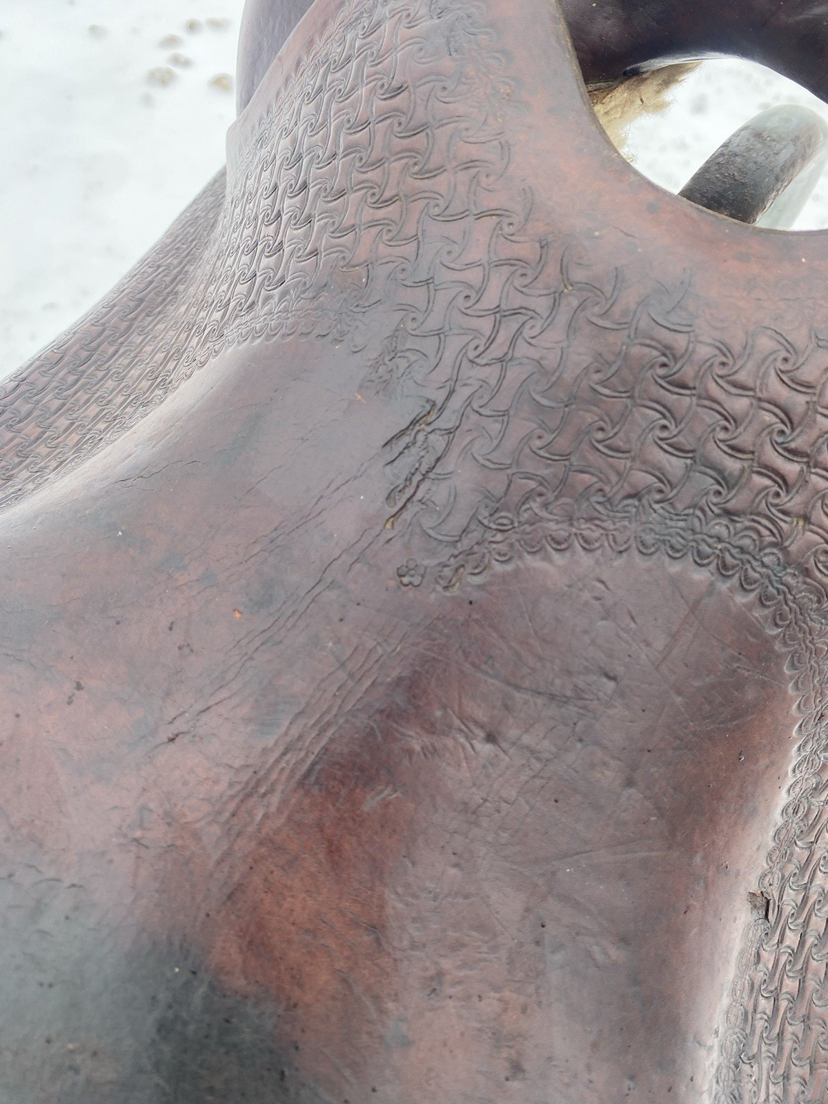 Antique/Vintage 14.5" Texas Tanning / TexTan slick seat roping saddle