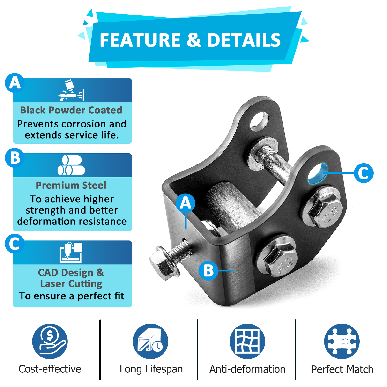 WEISEN Front & Rear 2" Suspension Lift Kit For CFMoto UForce 500/UForce 800