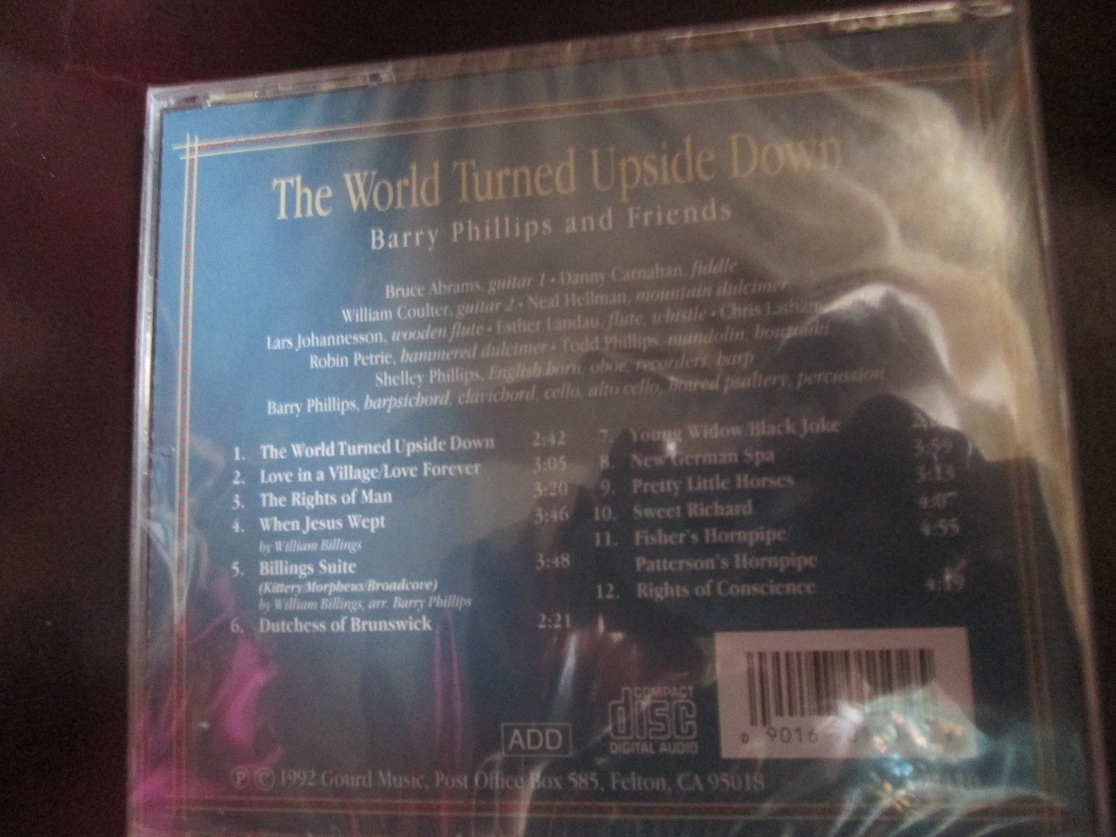 COLONIAL REV WAR TUNE MUSIC CD 18TH C BARRY PHILLIPS WORLD TURNED UPSIDE DOWN NT