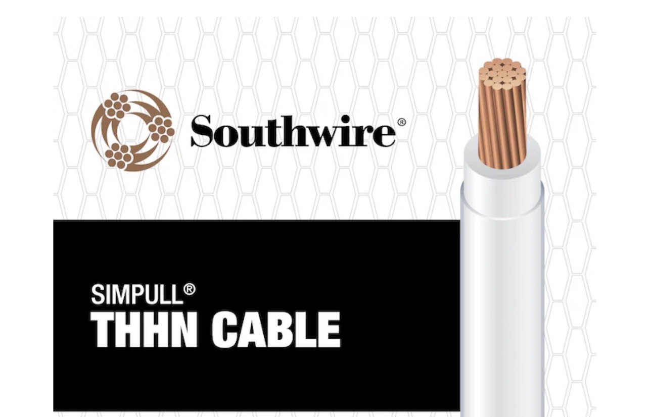 100 FT , 8 AWG Southwire THHN/THWN-2 White Stranded Copper Wire – 600V