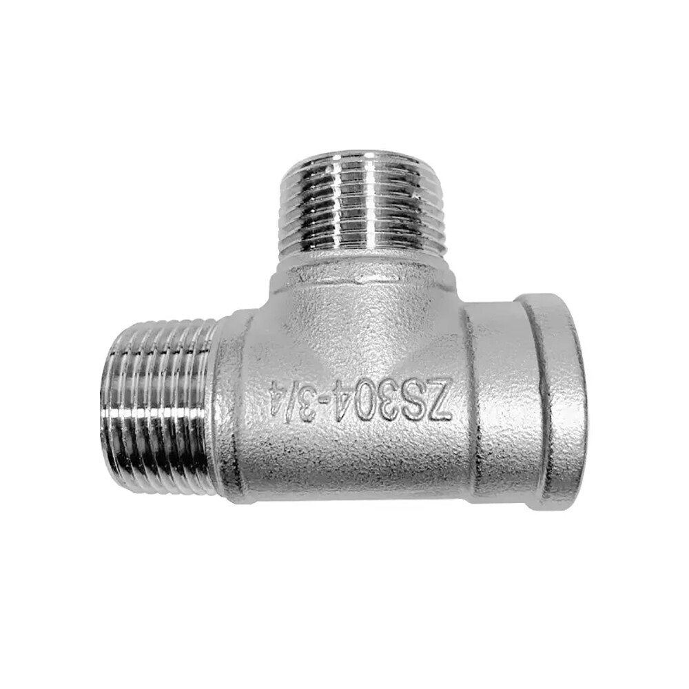 Stainless Pipe Fitting Tee Connector T-Shape Female Male Thread 1/2" 3/4" 1" 2"