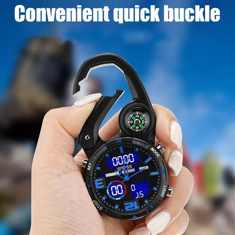 MULTIFUNCTION LED BACKPACKER ANALOG/DIGITAL QUARTZ WATCH/CARABINER COMPASS !!!