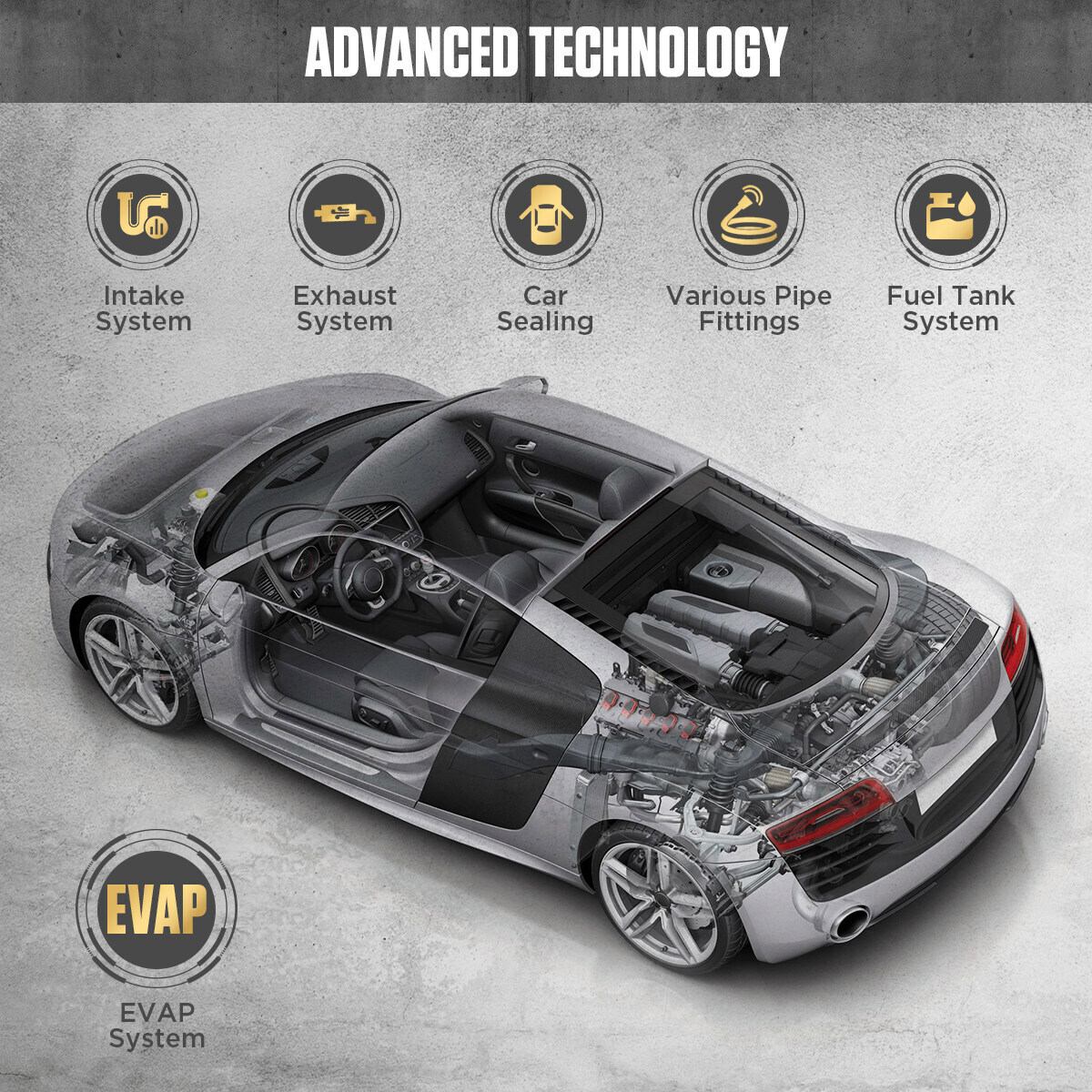 Automotive EVAP Smoke Machine Diagnostic Pipe System Vacuum Leak Detection Test